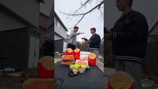 Rock paper scissors food challengept1 🍔food foodchallenge funny [upl. by Tomkins96]