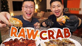 We ordered the BEST raw marinated crab from Korea  MUKBANG [upl. by Nylatsirhc]