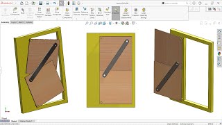 Toggler Door mechanism design in SolidWorks  SolidWorks assembly tutorial [upl. by Lleral]