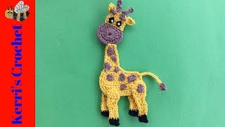 Crochet Giraffe Tutorial  Crochet Applique Tutorial [upl. by Coshow]