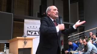 Debata NZS UW Służby specjalne – V władza w Polsce Antoni Macierewicz [upl. by Adair823]