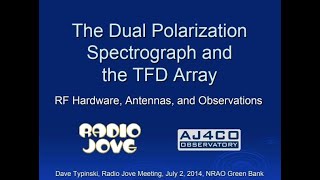 Dave Typinski  Radio Jove  The Dual Polarization Spectrograph and the TFD Array RJ13 [upl. by Anelrats109]