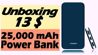 Unboxing 13 Dollars High Quality 25 000 mAh Power Bank  Veger V11 [upl. by Putnem]