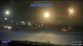 Mercedes Benz Crashes Into Power Lines Trying To Get Away From The Georgia State Patrol [upl. by Florinda]