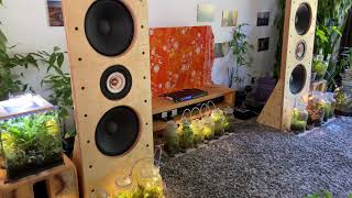 open baffle speakers  Eminence Alpha 15 A and TangBand W81808 on 6 Hypex ncore 400 [upl. by Cash]