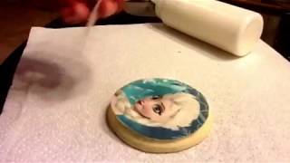 How to apply wafer paper image on sugar cookie [upl. by Packston805]