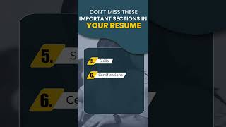 Don’t Miss These Important Sections In Your Resume [upl. by Nireves]