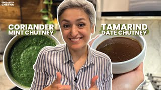 MUST TRY  Two Chutneys One Video Coriander Mint amp Tamarind  Food with Chetna [upl. by Fraze]