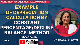 Example of Depreciation calculation by Constant PercentageDeclining Balance method in Hindi [upl. by Vizza701]