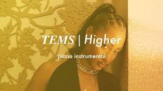 Tems  Higher  Piano Instrumental Karaoke amp Lyrics [upl. by Ykciv953]