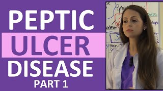 Peptic Ulcer Disease Nursing Pathophysiology Treatment  Gastric Ulcer vs Duodenal Ulcer Part 1 [upl. by Vanya]