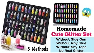 How To Make Cute Glitter Set At Home Without Hot Glue Gun Colour PaperAny Tape And GluGlitter Set [upl. by Atrebor]