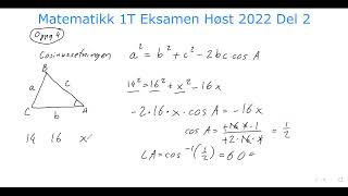 Matematikk 1T Eksamen Høst 2022 Del 2 vid 1 [upl. by Allicsirp]