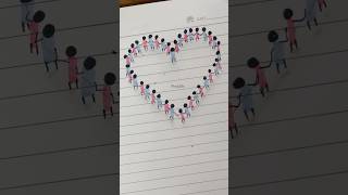 3D Heart Love Easy Drawing✍🏻viralvideo artyoutubeshortsdrawingartinspirationdoodleartarthack [upl. by Soluk132]