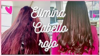 Como quitar el CABELLO ROJO fácil y rápido en casa ❤️ [upl. by Maxima]