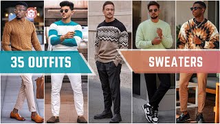 35 Sweater Outfit Ideas For Fall 2023  Mens Fashion [upl. by Petite280]