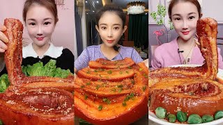 ASMR SOSLU ÇİN YEMEKLERİ SPICY CHINESE FOOD 吃辛辣的中国菜 Pork Belly 🍖MUKBANG 먹방 🌶 [upl. by Itsim550]