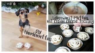 DIY HUNDEMUFFINS  LEBERWURSTMUFFINS MIT CREAM CHEESE FROSTING  LifeOfJule [upl. by Natek]