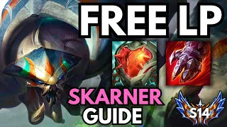 SKARNER IS FREE LP IN RANKED S14 CHALLENGER JUNGLE GUIDE [upl. by Rehtul481]