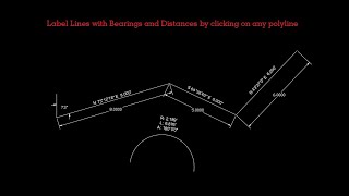 AutoCAD lisp Label Lines with Bearings and Distances by clicking on any polyline [upl. by Ardni209]