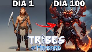 SOBREVIVI 100 DIAS no Tribes of Midgard no modo SOBREVIVÊNCIA [upl. by Anoif]