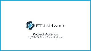 Project Aurelius PostFork Update 110324  Electroneum [upl. by Christoforo]