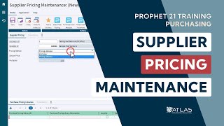 Prophet 21 Training and How To  Supplier Pricing Maintenance [upl. by Llerrej]