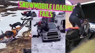 TOTAL IDIOTS ON SNOWMOBILES  Snowmobile Loading amp Unloading Fail Compilation [upl. by Roshelle]