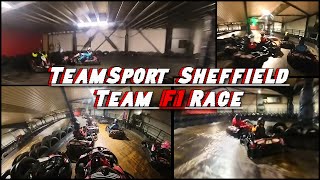 Team F1 style racing at TeamSport Sheffield Go Karting The struggle [upl. by Dnomrej]