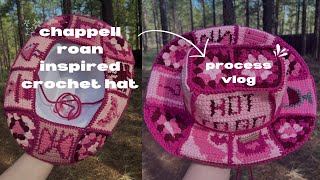 Chappell Roan Inspired Crochet Hat  Crochet Process Vlog [upl. by Adhamh]