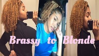 How to Tone Natural Hair  From Brassy  Orange to Blonde [upl. by Solakcin210]