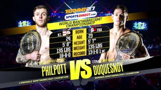 BAMMA 27 Tom Duquesnoy vs Alan Philpott World Bantamweight Title [upl. by Eillil600]