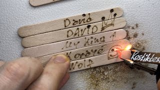 Pyrography for your relax ✍🏻🔥 video of thanks [upl. by Htrahddis]