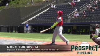 Cole Turney Prospect Video OF William B Travis High School Class of 2017 [upl. by Lletnwahs]