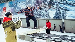 SKIMBOARDING ON SNOWBOARD RAMPS [upl. by Cesaria206]