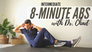 8MINUTE QUARANTINE ABS w Dr Chad  Intermediate followalong workout no talking no equipment [upl. by Samy]