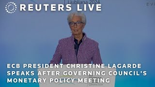 LIVE ECB president Christine Lagarde speaks after Governing Councils monetary policy meeting [upl. by Worrell]