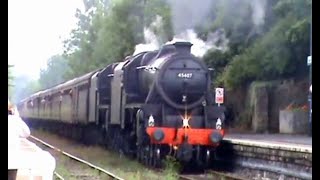 DoubleHeaded Steam Train on the Heart of Wales line Pauses at Llandeilo [upl. by Nodle]