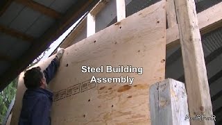 Steel Building Assembly 1515  Front Wall Plywood Sheeting [upl. by Pease]