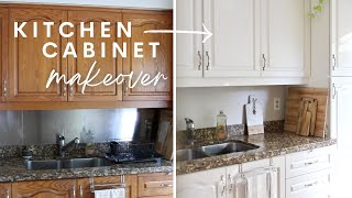 DIY KITCHEN MAKEOVER  Painted Kitchen Cabinets  Before amp After [upl. by Daffodil421]