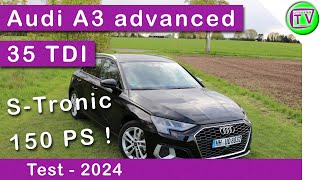 Test Audi A3 advanced 35 TDI STronic Sportback 110 kW Fahrbericht und Review 2023  2024 [upl. by Berl167]