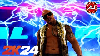 The Rock Final Boss Updated Entrance 2024 w Theme amp GFX  WWE 2K24 PC Mods [upl. by Thorfinn]