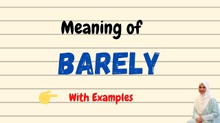 Daily vocabulary  Barely Meaning  Vocabgram [upl. by Twelve]