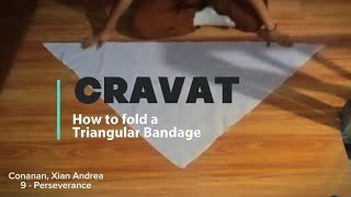 folding a triangular bandage cravat [upl. by Nyleikcaj]