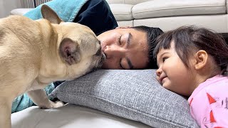 What My Dog And Baby Does When They See Me Sleeping TOO FUNNY [upl. by Ameg]