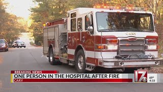 One person in the hospital after Cary fire [upl. by Acsicnarf]