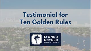 Testimonial for Ten Golden Rules [upl. by Quar842]