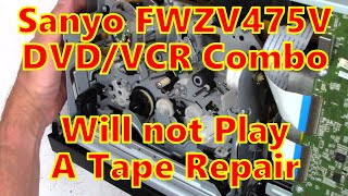 Sanyo FWZV475F DVD  VCR Combo Will not play a tape repair No parts required [upl. by Raual922]