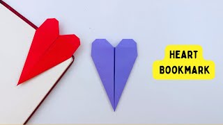 DIY Paper HEART Bookmark Paper Crafts For School  Origami Bookmark  Paper Craft  origami heart [upl. by Phiona]