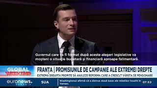 Alegeri în Franța Extrema dreapta promite să anuleze reforma care a crescut vârsta de pensionare [upl. by Brant]